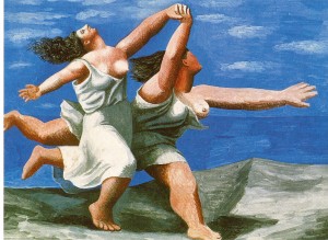 P.Picasso:Běžící ženy na pláži.